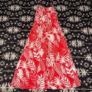 Old Navy Tropical Leaf Print Midi Dress